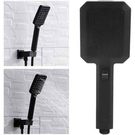 Cabezal de ducha [plástico ABS] G1/2 reductor de ducha de alta presión negro para ahorro de agua