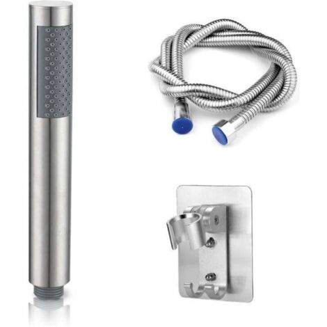 Cabezal de ducha portátil con manguera de acero inoxidable de 2 m y soporte, juego de ducha de baño de 3 piezas