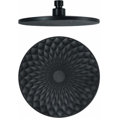 Cabezal de ducha redondo de 9 pulgadas, cabezal de ducha fijo de ABS tipo lluvia, ahorro de agua, alta presión, conexión G1/2", color negro.