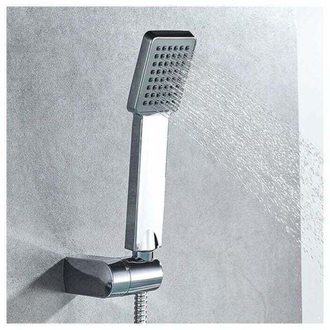 Cabezal de ducha universal con ahorro de agua y presión, fácil de instalar y limpiar, cabezal de ducha cuadrado, cromado