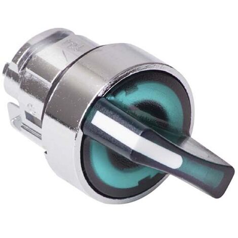 Cabezal de interruptor selector luminoso 2 posiciones verde ZB4BK1433 de Schneider
