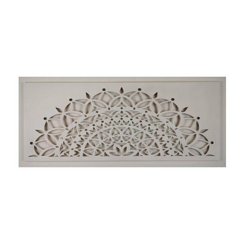 

Cabezal de madera blanco Mandala abanico 120x60cm