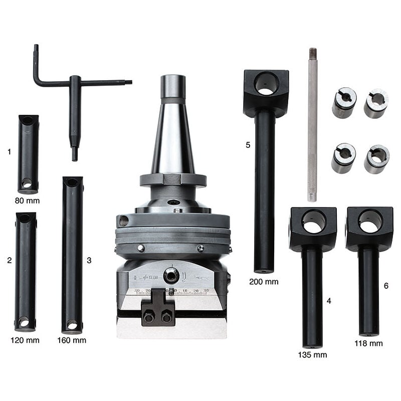 Fervi - Cabezal de mandrilado centesimal con avance 350 mm iso40 T021/050