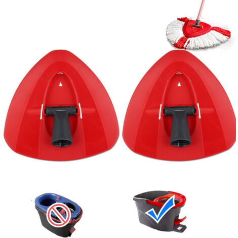Cabezal de repuesto rojo para escoba, compatible con los accesorios de escoba VI-Leda, disco giratorio triangular para escoba, 2 piezas.