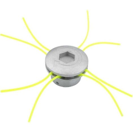 Cabezal desbrozadora de aluminio con alambres de aluminio, recortadora de bordes de 4 hilos, cabezal desbrozadora universal para jardín, césped y patio.