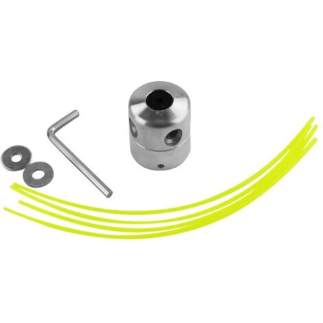 Cabezal desbrozadora universal de aluminio, cabezal de corte de césped, hilo de nailon (2 unidades, naranja)