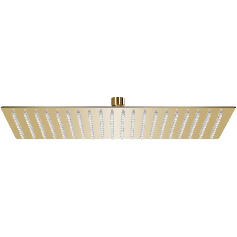 

vidaXL Cabezal ducha efecto lluvia acero inox cuadrado dorado 50x30cm - Oro