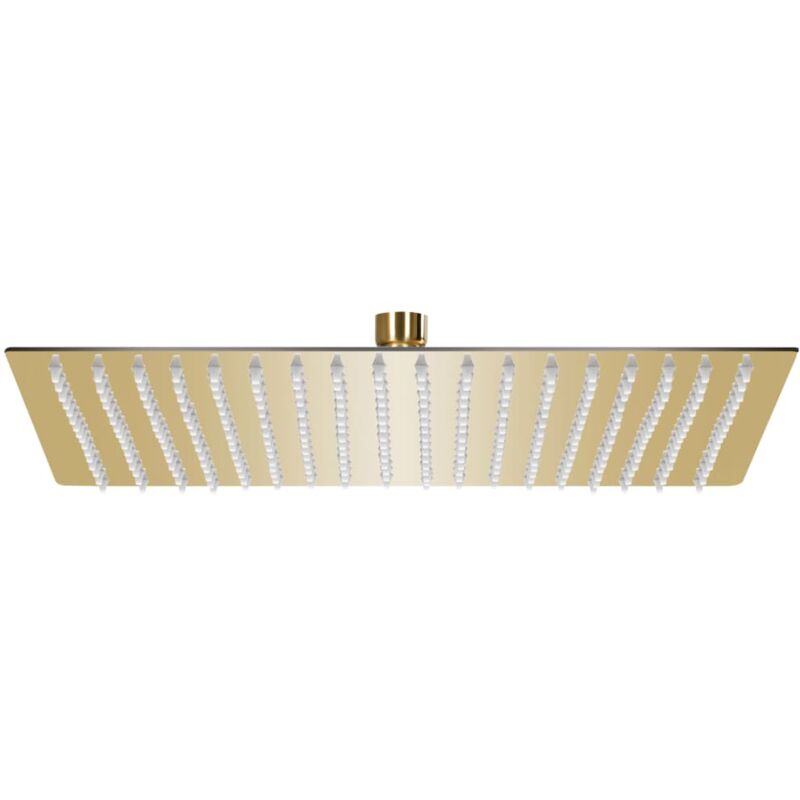 

vidaXL Cabezal ducha efecto lluvia acero inox cuadrado dorado 50x50 cm - Oro
