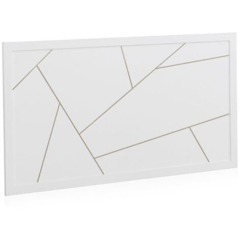 Cabezal Lacado Blanco Decorado En Oro 110X60