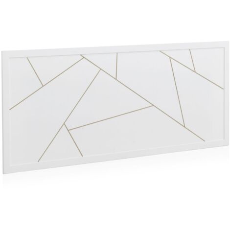 Cabezal Lacado Blanco Decorado En Oro 145X60