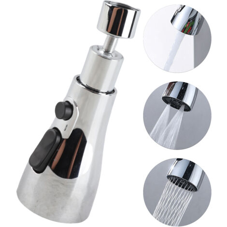 [Cabezal rociador] Cabezal rociador de cocina G1/2, 3 funciones, giratorio 360°, ahorra agua, cromo pulido, juego de repuesto para aireador de fregadero