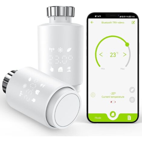 Cabezal termostático conectado, termostato de radiador inteligente (REQUIERE HUB) compatible con Alexa/Google Home, válvula termostática programable controlada remotamente por APP
