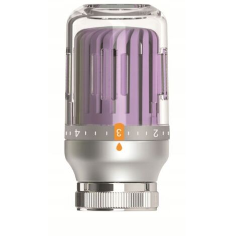CABEZAL TERMOSTÁTICO PARA RADIADOR DE CRISTAL M30X1.5 GRIS - MORADO