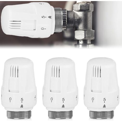 Cabezal termostático Válvula de radiador Válvula de radiador Cabezal de repuesto: 3 piezas M 30 x 1,5 Termostato de radiador con posición cero, Termostato de calefacción, Válvula de radiador