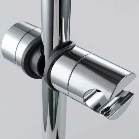 Cabezales de ducha fijos Soporte de ducha de mano reemplazable, Soporte de cabezal de ducha, Diámetro ajustable 18-25 mm, ABS cromado (plata)