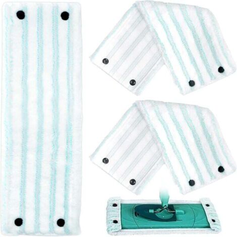 Cabezales de repuesto de microfibra KZQ de 3 piezas, juego de repuesto para cabezales limpios, mopa de microfibra con sistema de clic para todo tipo de suelos, 42 cm x 15 cm