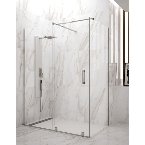 Cabina - Box doccia angolare ALLSTONE HIDRA 1+1 con lato fisso, senza profilo inferiore o superiore 170x75 cm