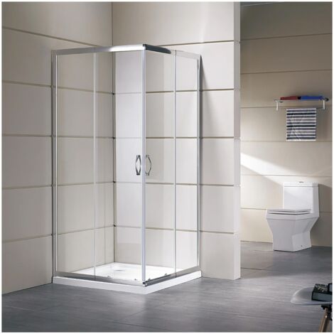 Cabina Box Doccia Vetro Cristallo Angolare Ante Scorrevoli Quadrato Rettangolare - Misura Box Angolare 70x70