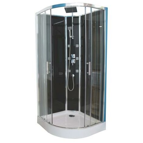 Cabina con hidromasaje SELIA 1/4 circulo 90 Dimensiones : 90x90x228 cm - Aqua +