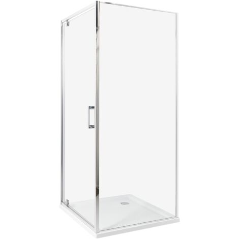 Cabina de ducha cuadrada de vidrio templado una puerta plateado 80 x 80 x 185 cm Darli