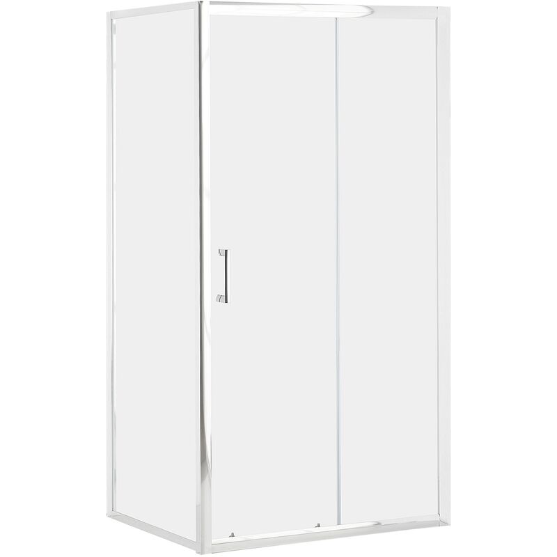 

Cabina de ducha de vidrio templado plateado 185 cm YORO