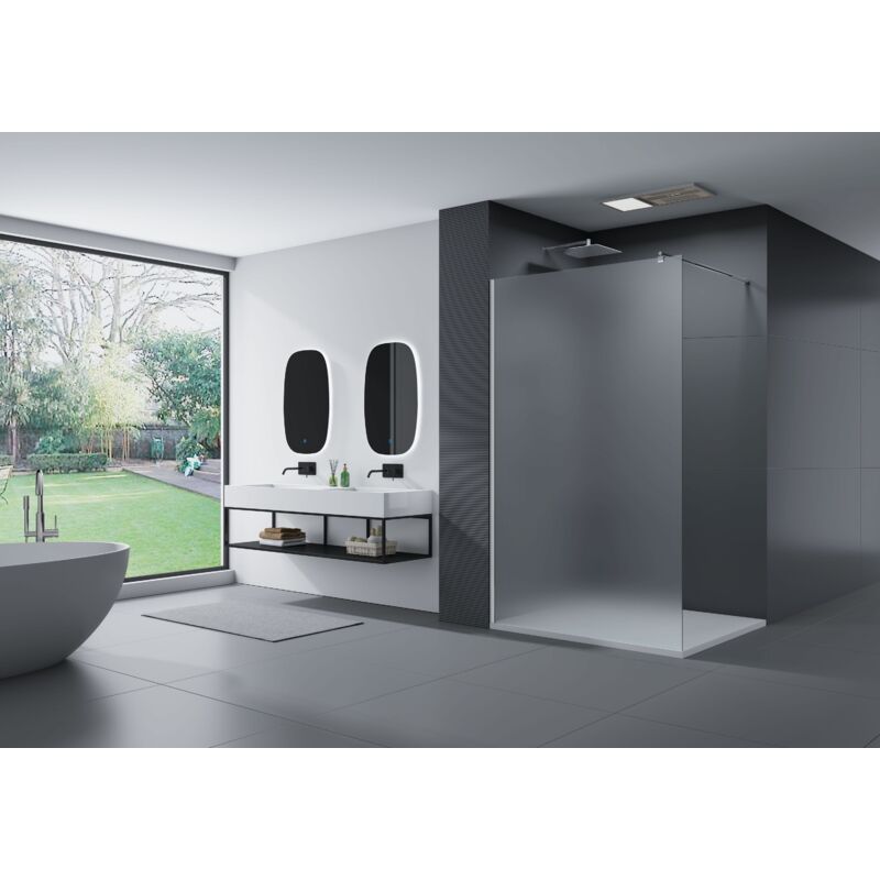 Mampara de ducha Walk-In EX101 - cristal satinado - medida seleccionable:900mm