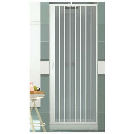 Puerta de ducha frontal plegable blanco de pvc apertura lateral