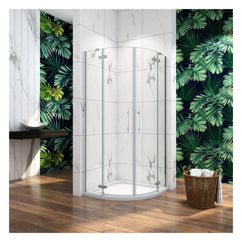 

Mamparas de Ducha Semicircular Abatible 6mm Antical 80x80x195cm + Plato de Ducha