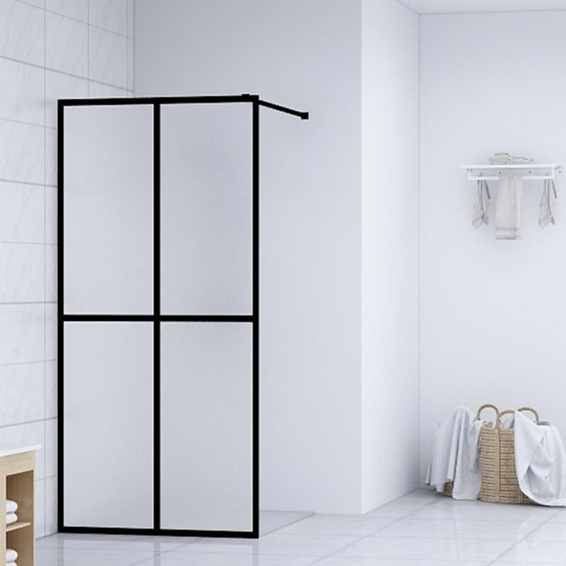 Vidaxl - Cabina Doccia con Schermo in Vetro Temperato Glassato 80x195 cm Nero