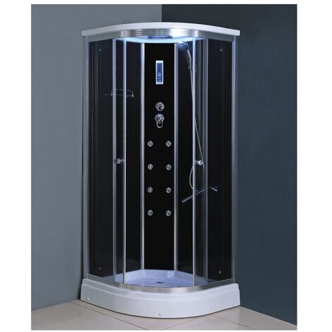 cabina doccia idromassaggio spa - accessori in alluminio interno nero