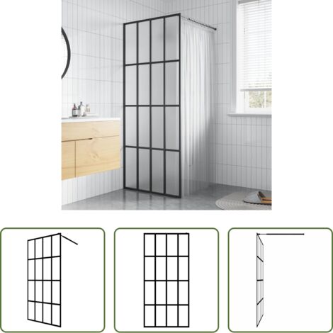 Cabina doccia moderna -  Cabina Doccia con Schermo in Vetro Temperato Glassato 80x195 cm
