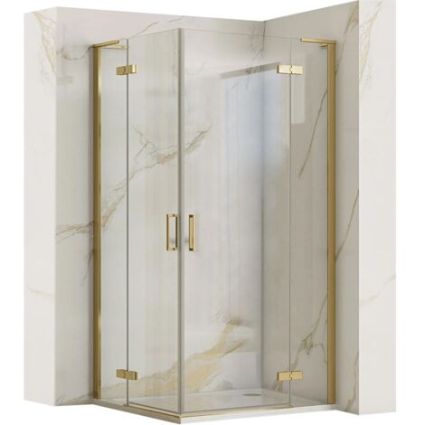 CABINA DOCCIA REA HUGO DOUBLE BRUSH GOLD 90X90