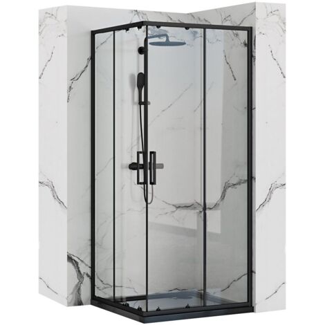 CABINA DOCCIA REA PUNTO BLACK 80X80