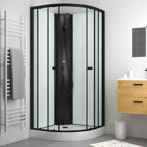 Furo Black KDJ RH - box doccia nero, vetri doccia neri, cabina doccia nera