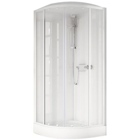 CABINA DOCCIA SEMICIRCOLARE MEDIA GLASS R 2 ANTE SCORR. 2 FISSE cm 90x90