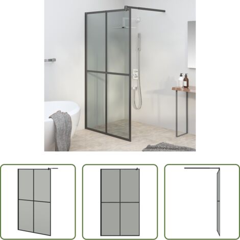 Cabina doccia walk in -  Cabina Doccia 118x190 cm con Vetro Temperato Scuro