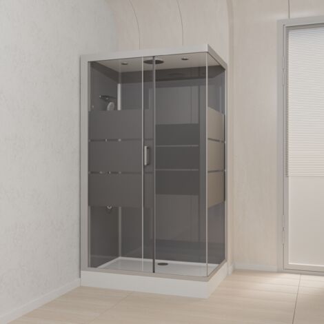 CABINA DUCHA RECTANGULAR 110X80X215CM - SILVERY STRIPE 110