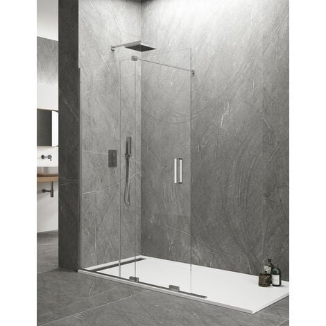 Cabina - parete doccia Walk-in ALLSTONE KERES 1+1, senza profilo inferiore o superiore, Vetro da 8 mm 160 cm