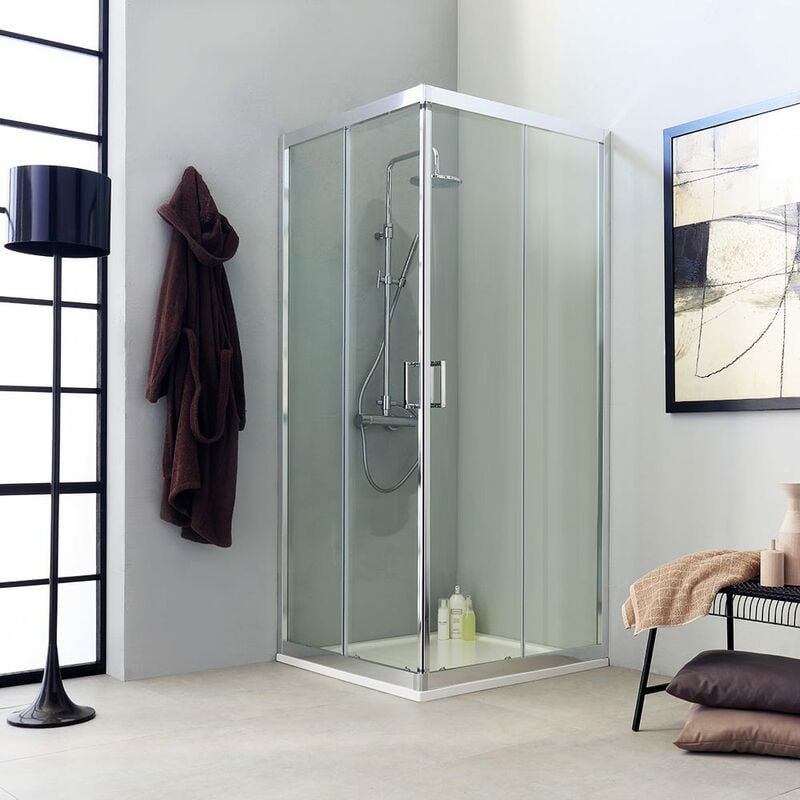 

Cabina Transparente Para Ducha Cuadrada 90X90 Diseño Altura 195 Cm