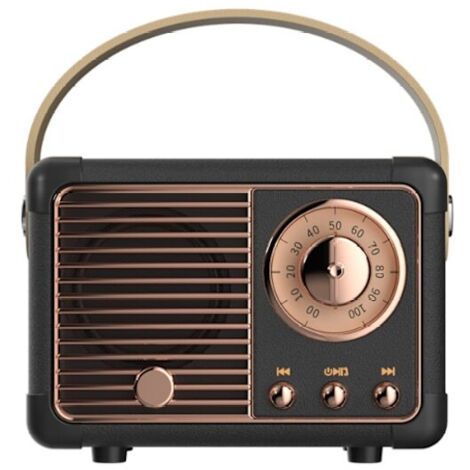 Cabine Bluetooth rétro, radio FM vintage de style classique, Suuri äulevoimakkuus, connexion sans fil Bluetooth 5.0, carte Tukee TF