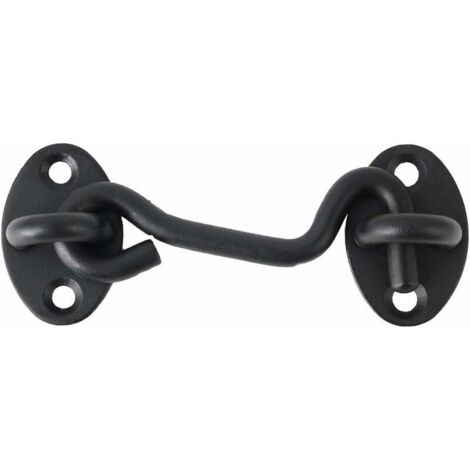 Cabine Crochet, Acier Inoxidable Œil Loquet Intimité Crochets Porte avec Vis Femeture pour Volets Porte Fenêtre Barre Curseur Cabanon Noir 5 PCS 3 pouces