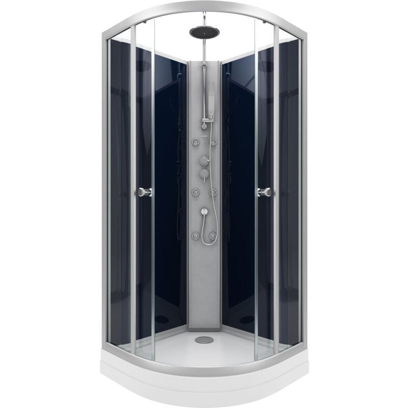 Cabine de douche 1/4 de cercle - 85x85x225cm - nighty