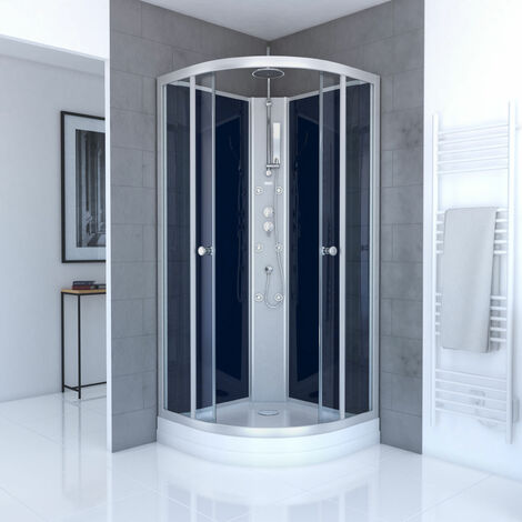 TIBY Cabine de douche porte arrondie coulissante marque Saniverre