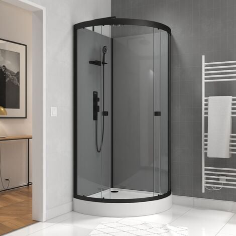 Les produits   Douche, baignoire - Cabine de douche carrée  80x80x213 cm blanc et noir