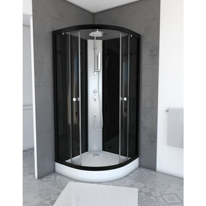 Cabine de douche 1/4 de cercle 85x85x225cm - nebula