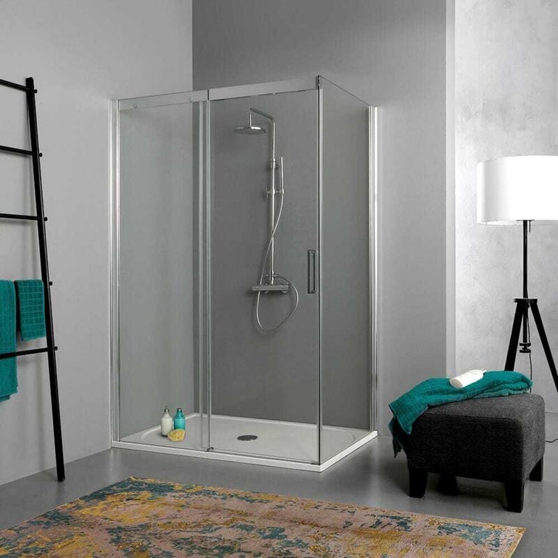 Kiamami Valentina - Paroi De Douche 150X70 Avec Côté Fixe Et Porte Coulissante