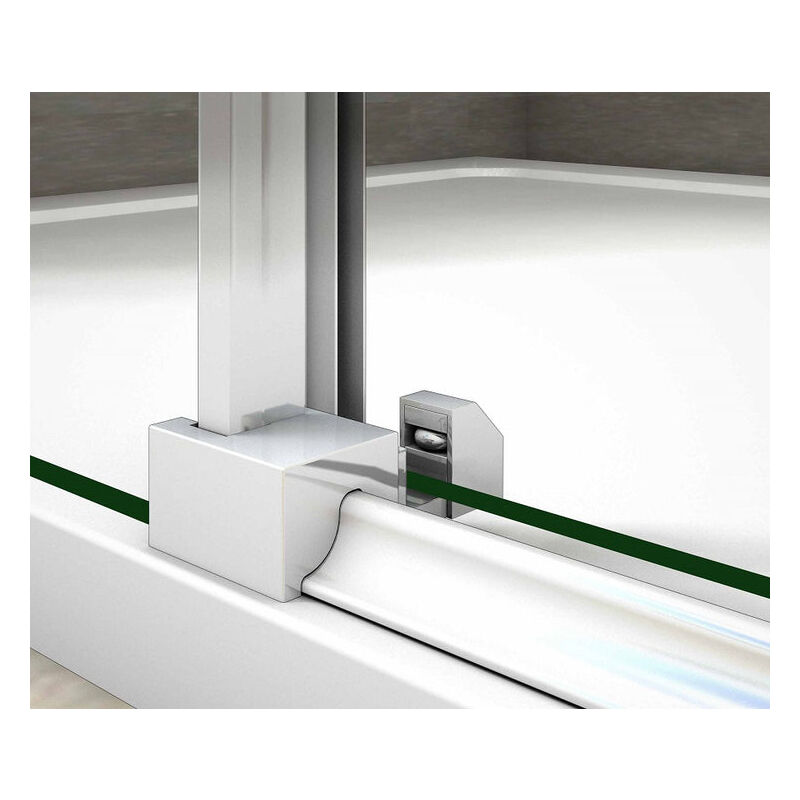 Porte de douche coulissante 150x90x195cm cabine de douche verre anticalcaire paroi de douche