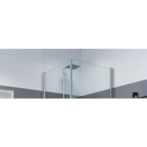 Cabine de douche 70x80x185cm entrée d'angle porte de douche double cloison de douche paroi de douche hauteur de douche 185 cm, sans receveur de douche
