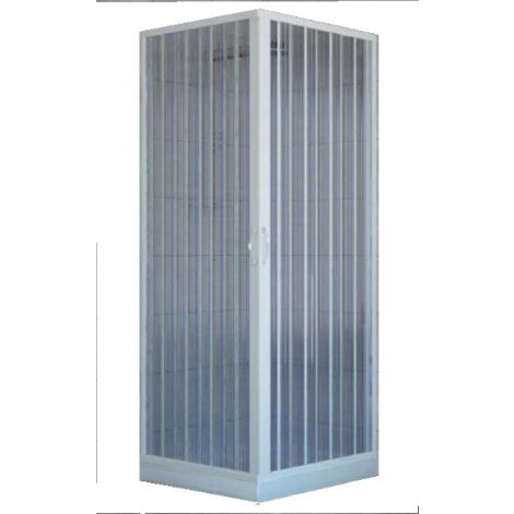 Cabine de douche 80 x 80 cm – Hauteur 185 cm – PVC blanc – Fermeture à soufflet 90° – Réductible pour espaces confinés - CM 80 X
