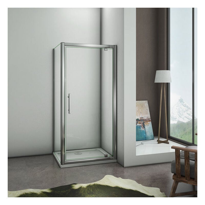 80x70x185cm porte de douche pivotante avec un receveur correspondant à la dimension de la cabine de douche